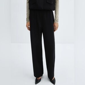 Mango Women’s High Waist Black Tapered Dress Pants, sz 8